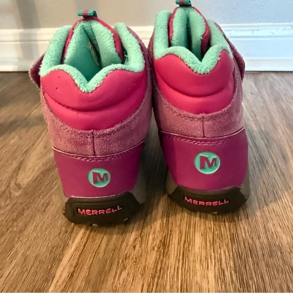 Merrell Kids Hiking Shoes Pink Berry Winter Boots Shoes Size 3 Youth Waterproof